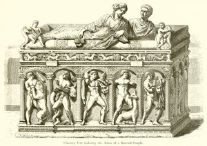 Evli Bir Çiftin Küllerini İçeren Cinerary Urn by English School
