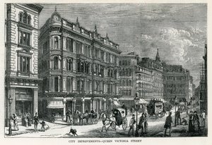 Şehir iyileştirmeleri - Queen Victoria Street, Londra by English School