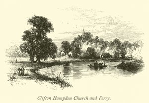 Clifton Hampden Kilisesi ve Feribot by English School