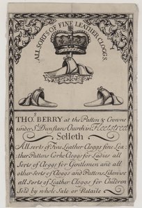 Clog Makers, Thomas Berry, ticari kart by English School