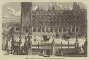 Konuşmacının Evinin Önündeki Manastır, Yeni Saray-Yard, Westminster (gravür) by English School