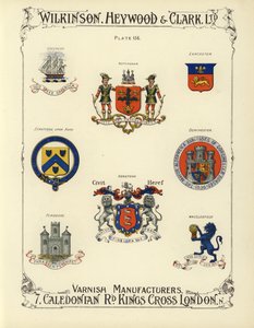 İngiliz kasaba ve şehirlerinin arması (chromolitho) by English School
