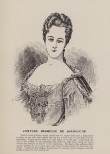Duchesse de Bourgogne saç modeli (gravür) by English School