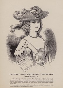 Fronde döneminde saç modeli, Grande Mademoiselle (gravür) by English School