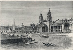 Kolomb Dünya Fuarı veya Dünya Kolomb Sergisi, Chicago sergisi 1893: makine salonu - “” Grafik”ten 1893 gravürü - Dünya Sergisi 1893 by English School