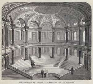 Tiyatro için Tasarımda Konser Odası, Rio de Janeiro (gravür) by English School