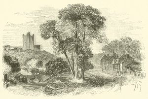 Conisbrough (veya Conisbrough) Kalesi (gravür) by English School