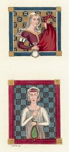 Constance Queen Of Castille (renkli gravür) by English School