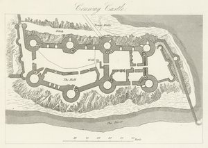Conway Kalesi (gravür) by English School