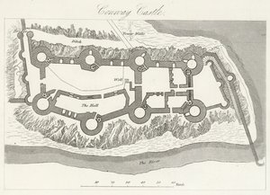 Conway Kalesi (gravür) by English School