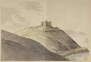 Cork Harbour (kalem ve mürekkep ve kağıt üzerine sulu boya) by English School