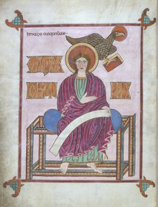 Cott Nero DIV f.209v St. John, sembolüyle, Lindisfarne İncilleri
