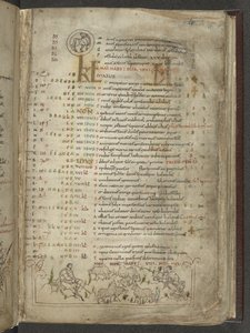 Cotton Julius A. VI, f.5, Mayıs ayı takvim sayfası: Çobanlar ve sürü (parşömen) by English School