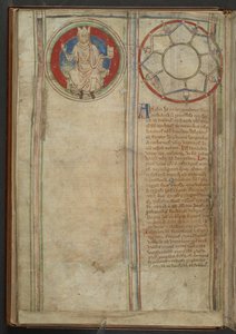 Pamuk MS Claudius D VI, f.5v f. 5v: Anglo-Sakson heptarşisinin yedi krallığının tanımı, c.1255-59 (parşömen) by English School