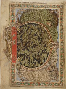 Cotton Nero C IV f.39 Bir melek tarafından tutturulmuş Cehennem çeneleri, Blois Henry