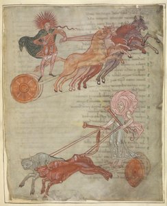Cotton Tiberius B.V, Bölüm 1, f.47 Güneş ve Ay Arabaları, 