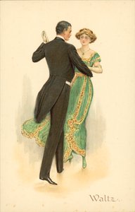 Vals Dansı Yapan Çift (kromolito) by English School