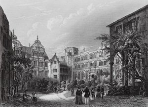 Heidelberg Saray Bahçesi (gravür) by English School
