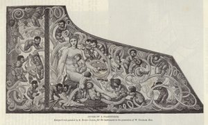 Edward Burne-Jones tarafından tasarlanan ve boyanmış bir piyanonun kapağı by English School