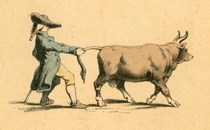 Bir adam çekerek inek by English School