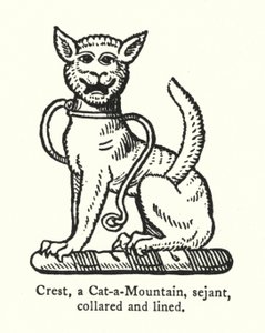 Crest, bir Cat-a-Mountain, sejant, yakalı ve astarlı (gravür) by English School