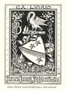 Crest, kendine uygun bir Pelikan, kanatları onaylandı (gravür) by English School