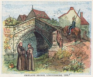 Croyland Köprüsü, Lincolnshire by English School