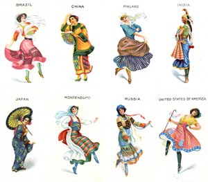 Dünyanın Dansçıları, sigara kartları, 1915 by English School