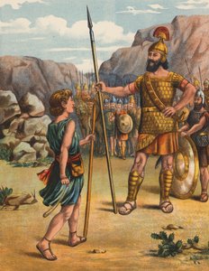 Davut ve Dev Golyat (renkli taş baskı) by English School