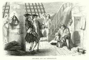 Declieux ve Kahve Bitkisi (gravür) by English School