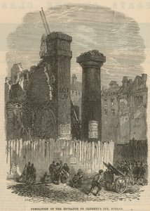 Clements Inn, Strand, Londra girişinin yıkılması by English School