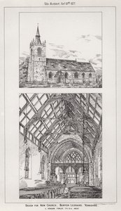 New Church için tasarım, Burton Leonard, Yorkshire (gravür) by English School