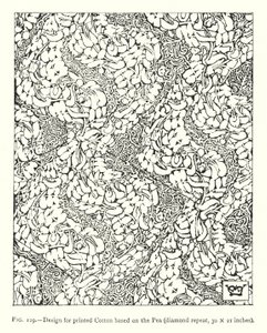 Bezelye, elmas tekrar, 30 × 21 inç (gravür) dayalı baskılı Pamuk için tasarım by English School