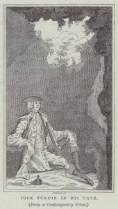 Dick Turpin mağarasında (gravür) by English School