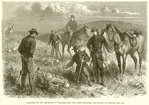 Kızılderililer Tarafından Şaşıran ve Öldürülen Askerlerin İskeletlerinin Keşfi (Haziran 1867) by English School
