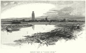 "Boston Stump "ın Uzaktan Görünümü (gravür) by English School