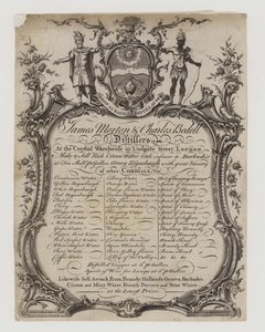 Distillers, James Morton ve Charles Bedell, ticari kart by English School