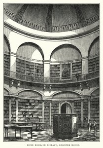 Kubbe Odası veya Kütüphane, Kayıt Evi (gravür) by English School