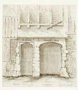 Doorway, Byker Chase, Quayside, Newcastle (kağıt üzerine sepya mürekkebi) by English School