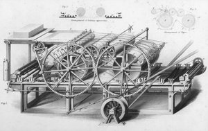 Cyclopaedia of Faydalı Sanatlar ve İmalatlardan Çift Silindir Baskı Makinesi, Charles Tomlinson tarafından düzenlendi, c.1880