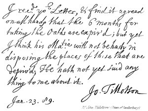 Dr John Tillotson, (Canterbury Dekanı) by English School