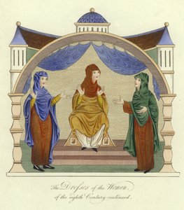 8. Yüzyılın Anglo-Sakson kadınlarının elbiseleri by English School