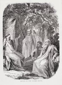 Kutsal Korudaki Druidler, Fransa Tarihinden, Emile de Bonnechose tarafından, Ward, Lock and Co, Londra tarafından yayınlandı by English School