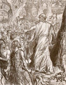 Britanyalıları Romalıların karaya çıkmasına karşı çıkmaya teşvik eden Druidler, Cassells Illustrated History of England