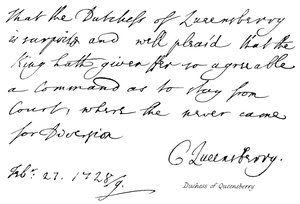 Queensberry Düşesi by English School