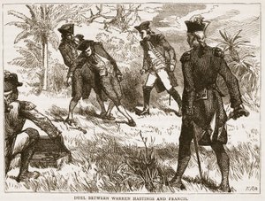Warren Hastings ve Francis arasındaki düello, James Grant tarafından yazılan Cassells Illustrated History of India