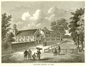 1750 yılında Dulwich Koleji by English School