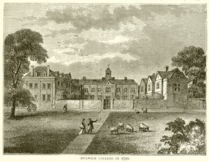 1790 yılında Dulwich Koleji by English School