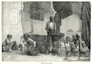 Lucknow Boyacıları (gravür) by English School