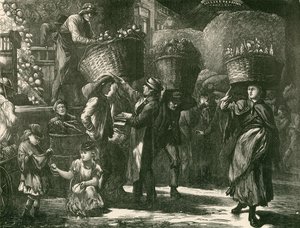 Covent Garden Market, Londra'da sabah erkenden by English School